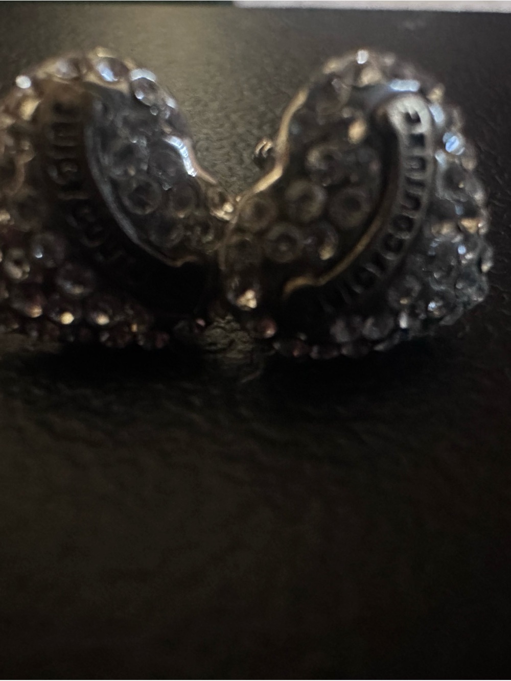 Juicy Couture Silver Crystal Heart Stud Earrings - Picture 2 of 3